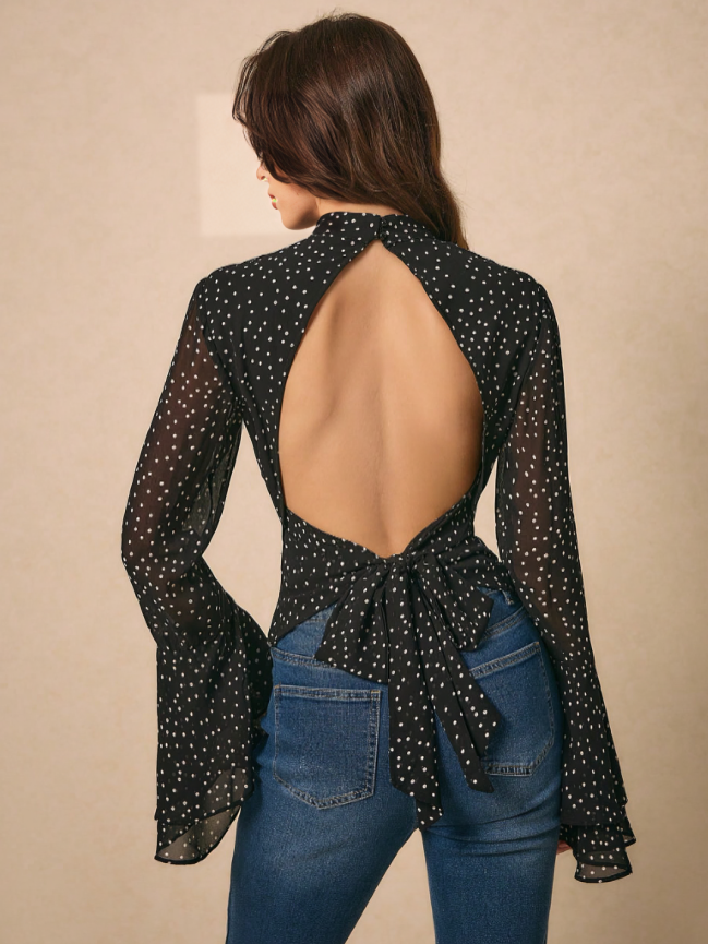 Bold Backless Mock Neck Fitted Top