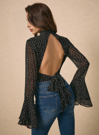 Bold Backless Mock Neck Fitted Top